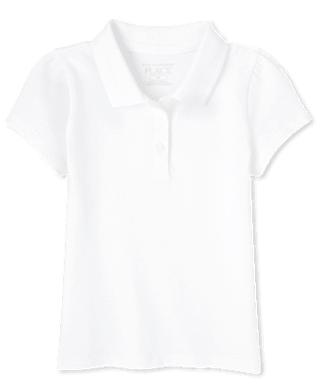 Polo de piqué de uniforme para niñas pequeñas, paquete de 2