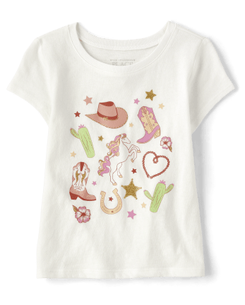 Baby And Toddler Girls Western Graphic Tee 3-Pack