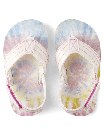 Toddler Girls Rainbow Tie Dye Flip Flops 2-Pack
