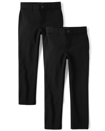 Boys Uniform Quick Dry Skinny Chino Pants 2-Pack