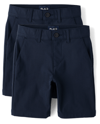 Boys Uniform Quick Dry Premium Chino Shorts 2-Pack