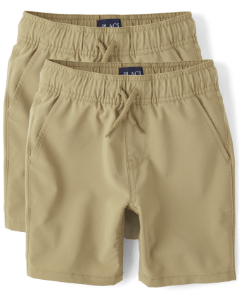 Boys Quick Dry Pull On Jogger Shorts 2-Pack