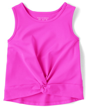 Toddler Girls Quick Dry Twist Front Tank Top 2-Pack