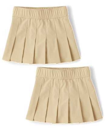 Girls Uniform Quick Dry Pleated Skort 2-Pack
