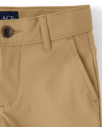 Pantalones chinos ajustados de secado rápido para uniforme para niños, paquete de 3