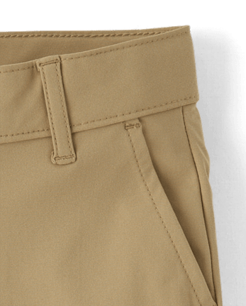 Pantalones chinos ajustados de secado rápido para uniforme para niños, paquete de 2