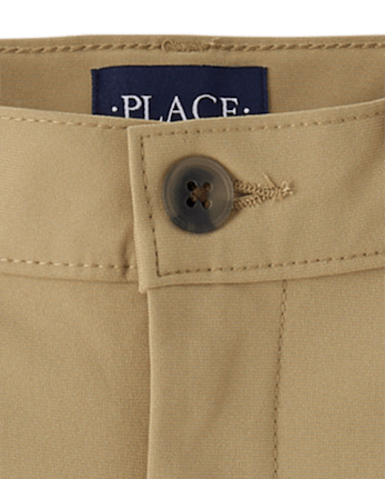 Pantalones chinos ajustados de secado rápido para uniforme para niños, paquete de 2