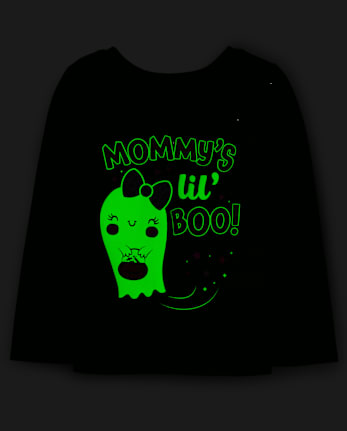 Baby And Niños pequeños Niña Glow Halloween Sassy Camisetas estampadas 2-Pack