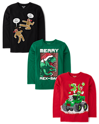 Boys Christmas Graphic Tee -Pack