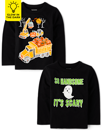 Baby And Toddler Boys Glow Halloween Graphic Tee 2-Pack