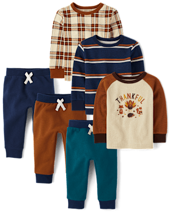 Baby And Toddler Boys Thankful 6-Piece Outfit Set