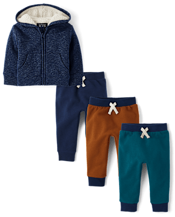 Baby And Toddler Boys Fleece 4-Piece Outfit Set