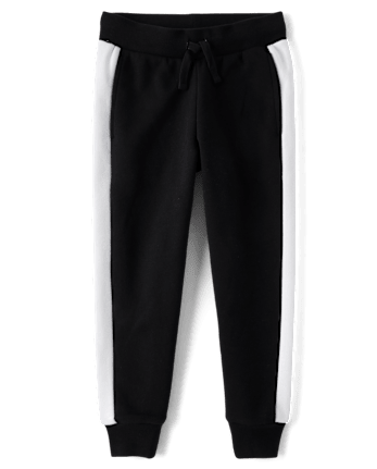 Boys Side Stripe Fleece Jogger Pants 3-Pack