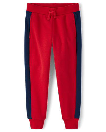 Boys Side Stripe Fleece Jogger Pants 3-Pack