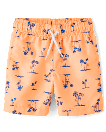 Boys Palm Tree Rashguard Swimsuit