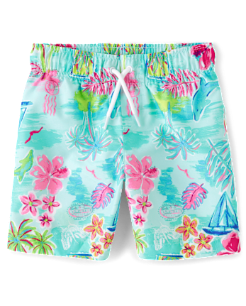 Boys Tropical Rashguard Swimsuit