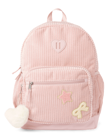 Girls Bow Corduroy Backpack 2-Piece Set