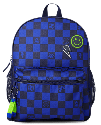 Boys Checkered Gamer Backpack 2-Piece Set