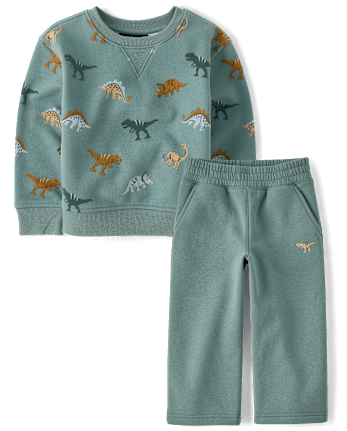 Baby And Toddler Boys Dino Premium Fleece 2-Piece Outfit Set