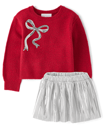 Toddler Girls Sequin Bow 2-Piece Outfit Set