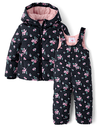 Toddler Girls Floral 2-Piece Snow Set