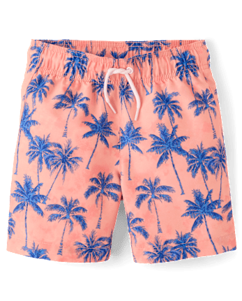 Boys Palm Tree Rashguard Swimsuit