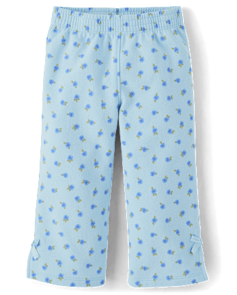 Toddler Girls Floral Bow Fleece 2-Piece Outfit Set