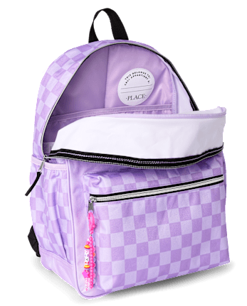 Girls Friendship Bracelet Checkered Backpack 2-Piece Set