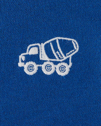 Baby And Toddler Boys Embroidered Construction Vehicle French Terry 2-Piece Outfit Set
