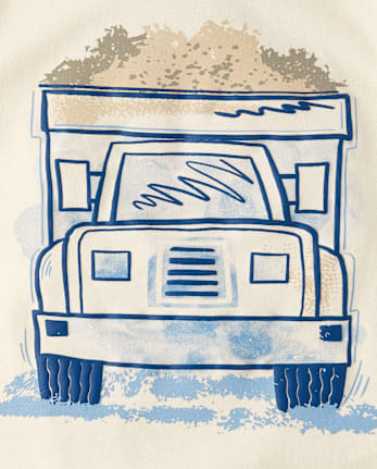 Baby And Toddler Boys Puff Print Construction Vehicle 2-Piece Outfit Set