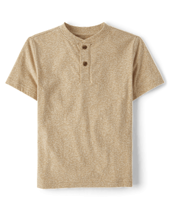 Boys Marled Henley Top 3-Top