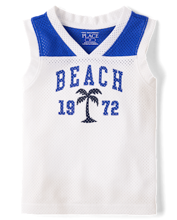 Baby And Toddler Boys Quick Dry Beach Varsity Mesh 2-Piece Outfit Set