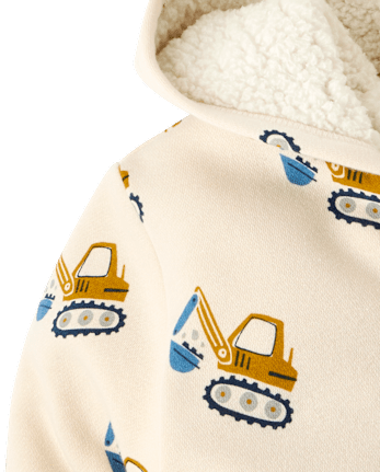 Baby And Toddler Boys Construction Vehicle Premium Fleece 2-Piece Outfit Set - HAY STACK