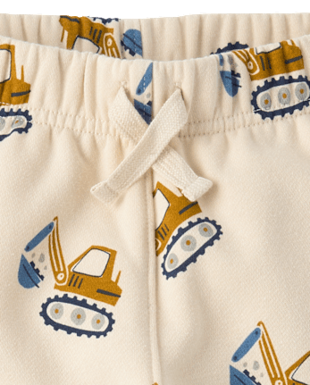 Baby And Toddler Boys Construction Vehicle Premium Fleece 2-Piece Outfit Set - HAY STACK