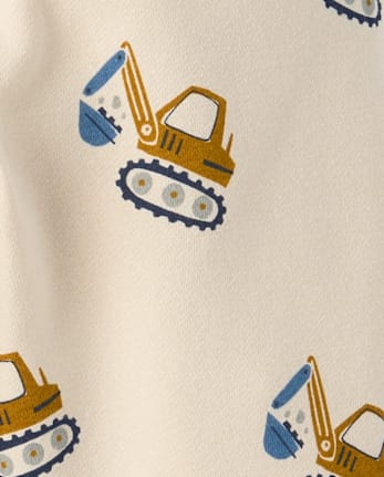 Baby And Toddler Boys Construction Vehicle Premium Fleece 2-Piece Outfit Set - HAY STACK