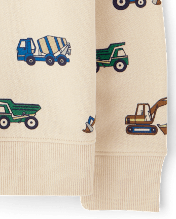 Toddler Boys Construction Vehicle Premium Fleece 2-Piece Outfit Set - HAY STACK