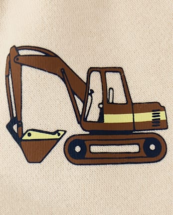 Toddler Boys Construction Vehicle Premium Fleece 2-Piece Outfit Set - HAY STACK