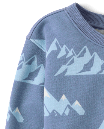 Toddler Boys Mountain Premium Fleece 2-Piece Outfit Set - SAPPHIRE ICE CL