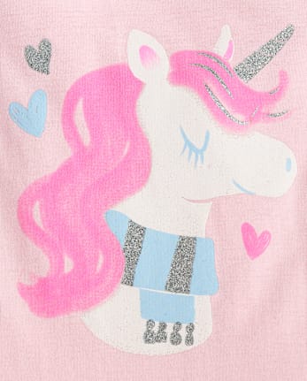 Toddler Girls Unicorn Heart 3-Piece Outfit Set - ROSE MIST