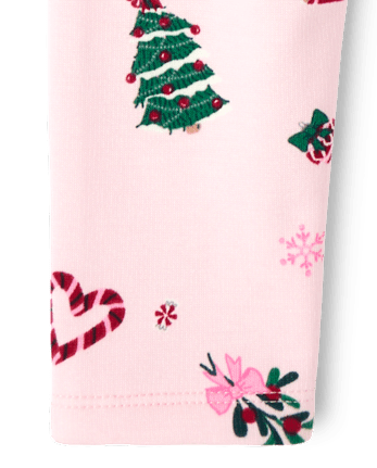 Baby And Toddler Girls Christmas Winter Warm Leggings - MULTI CLR