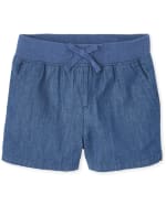 Girls Denim Matching Pull On Shorts | The Children's Place - DENIM 