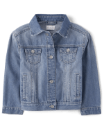 Girls Long Sleeve Denim Jacket | The Children's Place - GEMINI WASH