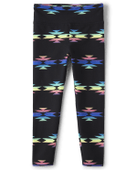 Girls Active Rainbow Checkered Knit High Rise Leggings