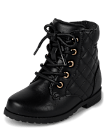 Toddler Girls Quilted Booties BLACK The Children s Place