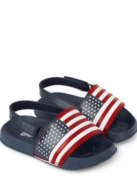 Unisex American Flag Slides - American Cutie - navy