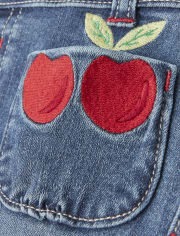Jean brodé fille - Very Cherry