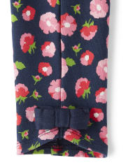 Girls Floral Bow Leggings - Playful Poppies