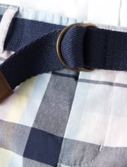 plaid chino shorts