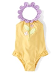 Girls Flower One Piece Swimsuit - Pocketful Of Posies