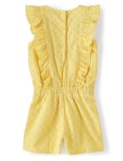 Girls Eyelet Romper - Pocketful Of Posies